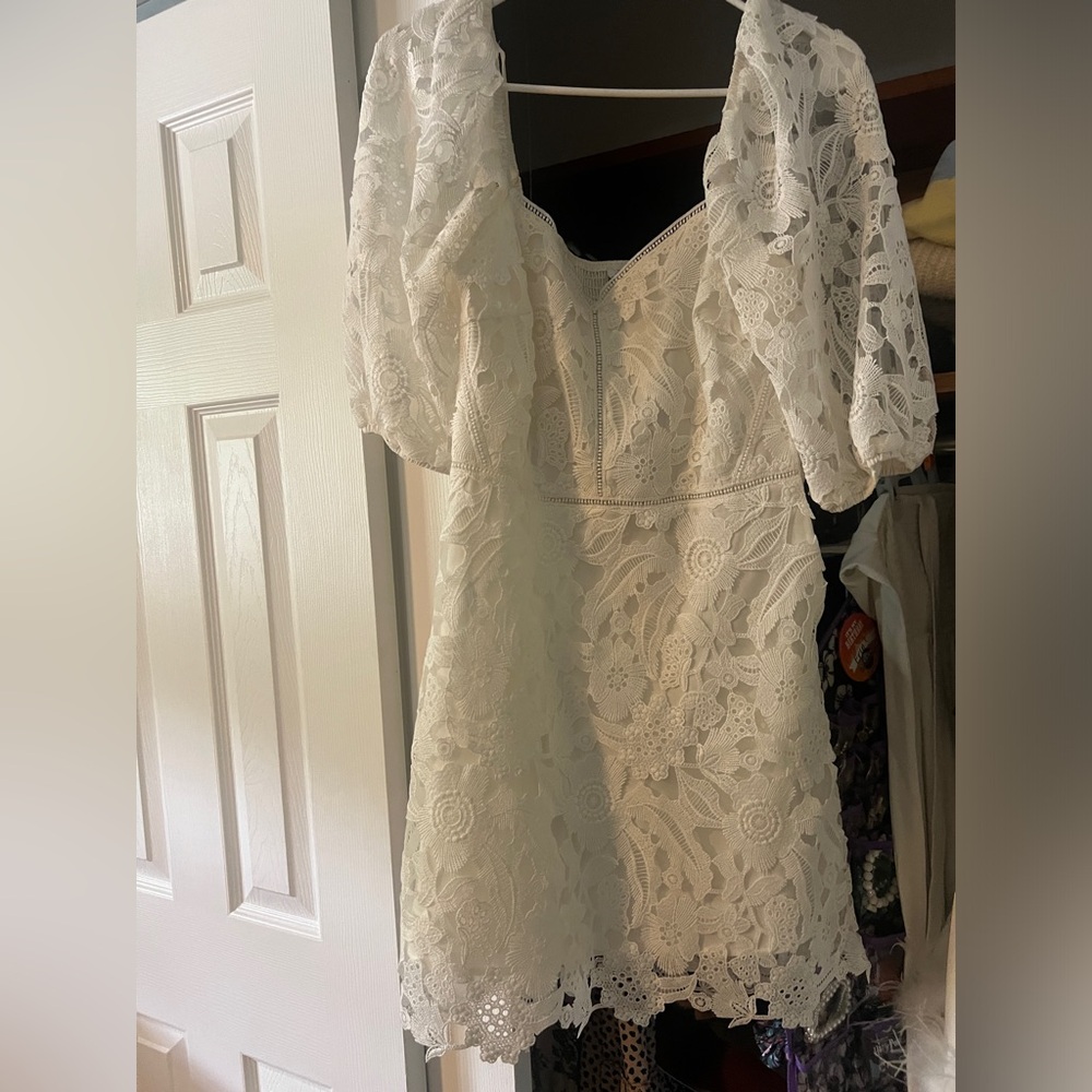 White Lace Mini Dress